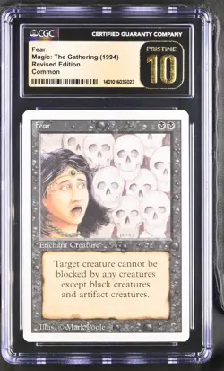 CGC 10 Pristine - Fear - Revised Edition - Vintage Magic The Gathering - Image 1