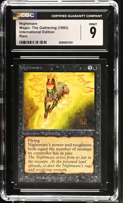CGC 9 Mint - Nightmare - International Edition - Vintage Magic The Gathering - Image 1