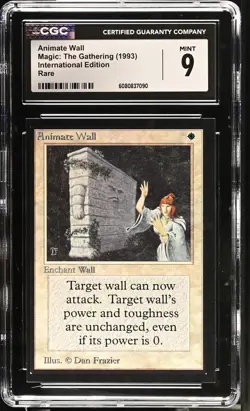 CGC 9 Mint - Animate Wall -International Edition - Vintage Magic The Gathering - Image 1