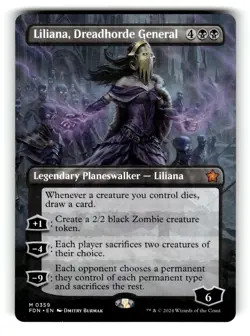 Liliana, Dreadhorde General (Borderless) Foundations 359 Near Mint - Image 1