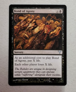 1x Bond of Agony [Dissension] Magic MTG (38/180) Black Uncommon LP Free Shipping - Image 1