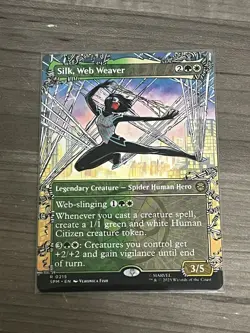 MTG Silk, Web Weaver 0215 Regular (Borderless) Magic Marvel's Spider-Man NM SPM - Image 1