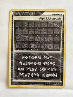 Alph Lithograph Three 3 Undaunted Holo Pokemon TCG Unknown Card Rare English -LP - Image 1