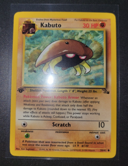 Pokemon TCG Kabuto Fossil 1st Edition Common 50/62 Light Play LP - Image 1