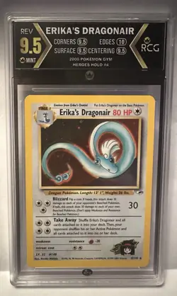 2000 Pokemon Erika’s Dragonair Gym Heroes Holo #4 - RCG 9.5 Mint - Very Nice! - Image 1
