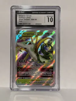 CGC 10 GEM MINT Serperior VSTAR 008/195 Silver Tempest Ultra Rare Holo Pokemon - Image 1
