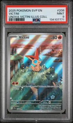 2025 POKEMON SVP PROMO UNOVA VICTINI ILLUSTRATION COLLECTION #208 VICTINI PSA 9 - Image 1