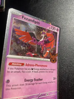 Fezandipiti 96/167 2 SWIRLS! Trick or Trade BOOster Cosmos Holo NM Pokemon 2024 - Image 2