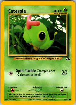 Caterpie 53/75 Neo Discovery Pokemon TCG NM - Image 1