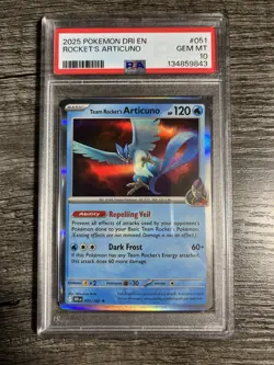 2025 Pokemon TCG Team Rocket's Articuno Holo #051 PSA 10 GEM MINT - Image 1