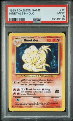 PSA 9 Mint - Ninetales - Holo Base Set 12 - Pokemon TCG - Image 1