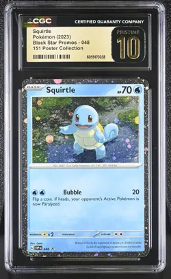 CGC 10 Pristine - Squirtle 151 Poster Collection 048 Black Star Promos - Pokemon - Image 1