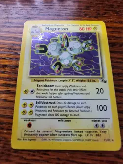 Magneton Pokemon TCG 11/62 Fossil Set Unlimited Holo Rare PL* - Image 1