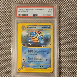 Blastoise 36/165 PSA 9 Non-Holo Pokemon TCG Expedition! - Image 1