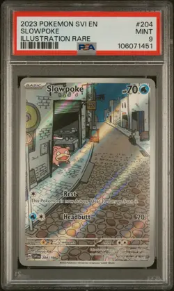 2023 POKEMON SLOWPOKE SVI ENG SCARLET & VIOLET ILLUSTRATION RARE IR #204 PSA 9 - Image 1