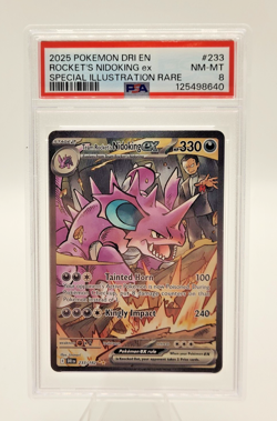 2025 Pokemon DRI EN Rocket’s Nidoking EX Special Illustration Rare #233 PSA 8 - Image 1
