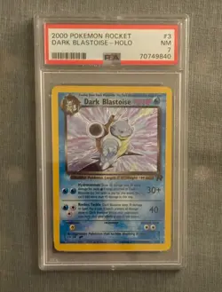 2000 Pokemon Rocket Dark Blastoise Holo Rare TCG Card 3/82 PSA NM 7 - Image 1