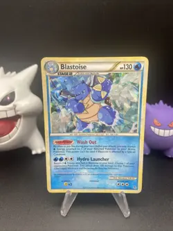 Pokemon TCG Blastoise 13/95 HGSS Unleashed Cracked Ice Holo Card - Image 1