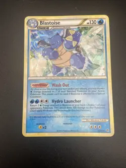 Pokemon TCG Blastoise 13/95 HGSS Unleashed Cracked Ice Holo Card - Image 3