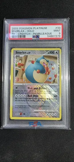 Snorlax Crosshatch Holo Promo Card Pokemon League PSA 9 33/111 2009 - Image 1