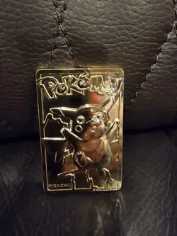 1999 Pikachu Pokemon 23K Gold Plated Card Limited Edition Burger King #25 - Image 1