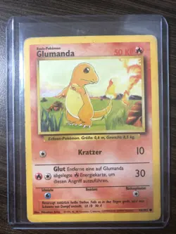 Charmander Glumanda 46/102 GERMAN BASE SET BASE POKEMON Pokemon Card LP - Image 1