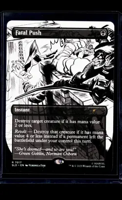 2025 MTG Magic The Gathering SLD Secret Lair Borderless #7017 Fatal Push - Image 1