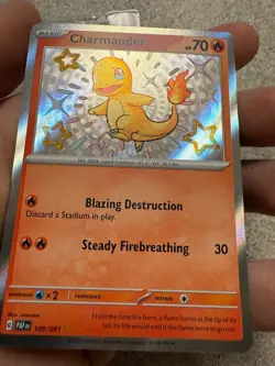 Pokemon TCG Paldean Fates Charmander 109/091 Holo Shiny Rar. NM PACK FRESH - Image 5