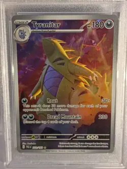 2023 Pokemon Paldea Evolved Illustration Rare #222 Tyranitar PSA 8 - Image 2