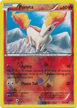 PONYTA 14/83 XY GENERATIONS POKEMON (REVERSE HOLO, LP) - Image 1