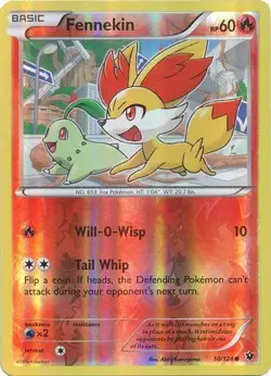 FENNEKIN 10/124 XY FATES COLLIDE POKEMON (REVERSE HOLO, LP) - Image 1