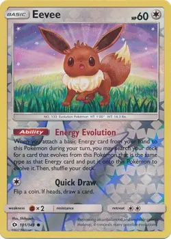 EEVEE 101/149 SM SUN & MOON BASE POKEMON (REVERSE HOLO, LP) - Image 1