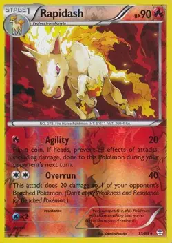RAPIDASH 15/83 XY GENERATIONS POKEMON (REVERSE HOLO, LP) - Image 1