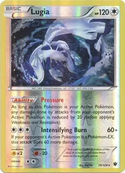 LUGIA 78/124 XY FATES COLLIDE POKEMON (REVERSE HOLO, LP) - Image 1