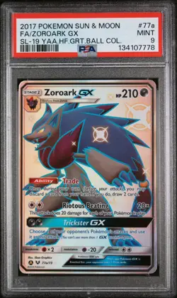 2017 Pokemon Shining Legends #77a Zoroark GX Full Art PSA 9 Mint - Image 1