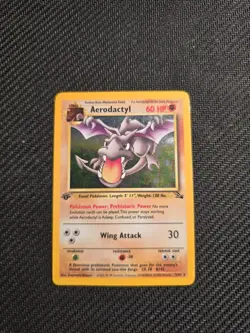 Pokemon vintage aerodactyl 1st edition fossil holo - mp-hp - Image 1