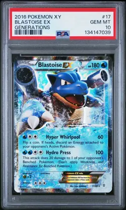 2016 Pokemon XY Generations Blastoise EX 17/83 #17 PSA 10 LOW POP - Image 1