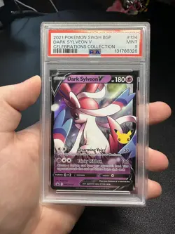 2021 POKEMON SWSH PROMO CELEBRATIONS COLLECTION #134 DARK SYLVEON V PSA 9 - Image 1