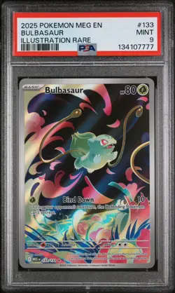 2025 POKEMON MEG EN-MEGA EVOLUTION ILLUSTRATION RARE #133 BULBASAUR PSA 9 - Image 1