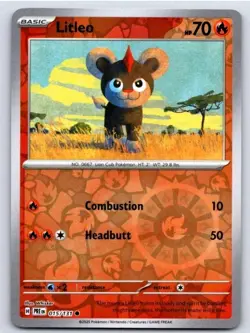 Pokemon TCG Prismatic Evolutions Litleo 015/131 Reverse Holo Common - Image 1
