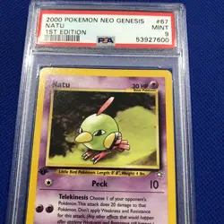 2000 Pokemon Neo Genesis 1st Edition Natu 67/111 PSA 9 Mint - Image 2