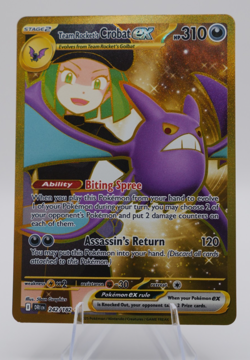Team Rocket's Crobat ex Hyper Rare Holo 242/182 Pokemon SV: Destined Rivals - Image 1