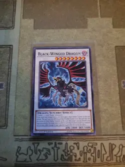 YUGIOH BLACK-WINGED DRAGON LED3-EN028 COMMON 1ST ED NM - Image 1