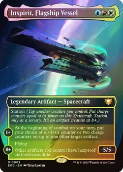 Foil Inspirit, Flagship Vessel (Borderless) [Edge of Eternities] MTG - Image 1