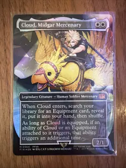 Cloud, Midgar Mercenary (Borderless) (Chocobo Track Foil) - FINAL FANTASY MTG - Image 1