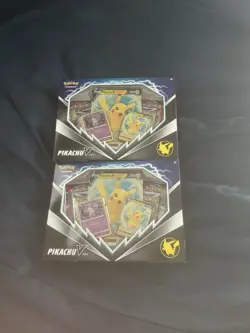Pokemon TCG Pikachu V Box Lot of 2 Sealed - 4 Fusion Strike + 4 Brilliant Stars - Image 1