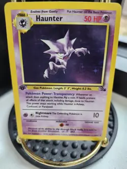 Pokemon TCG Haunter 1st Edition Holo Card Fossil, 6/62, Holographic Rare - Image 1