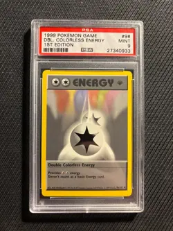 Pokemon Card PSA 9 Double Colorless Energy 1st Edition Base Shadowless - Image 1