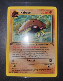 Pokemon TCG Kabuto Fossil 1st Edition Common 50/62 Moderate Play MP - Image 1