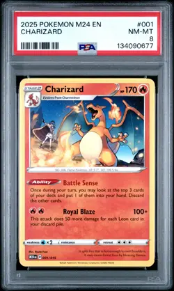 2025 POKEMON M24 EN-MCDONALD'S COLLECTION #001 CHARIZARD PSA 8 - Image 1